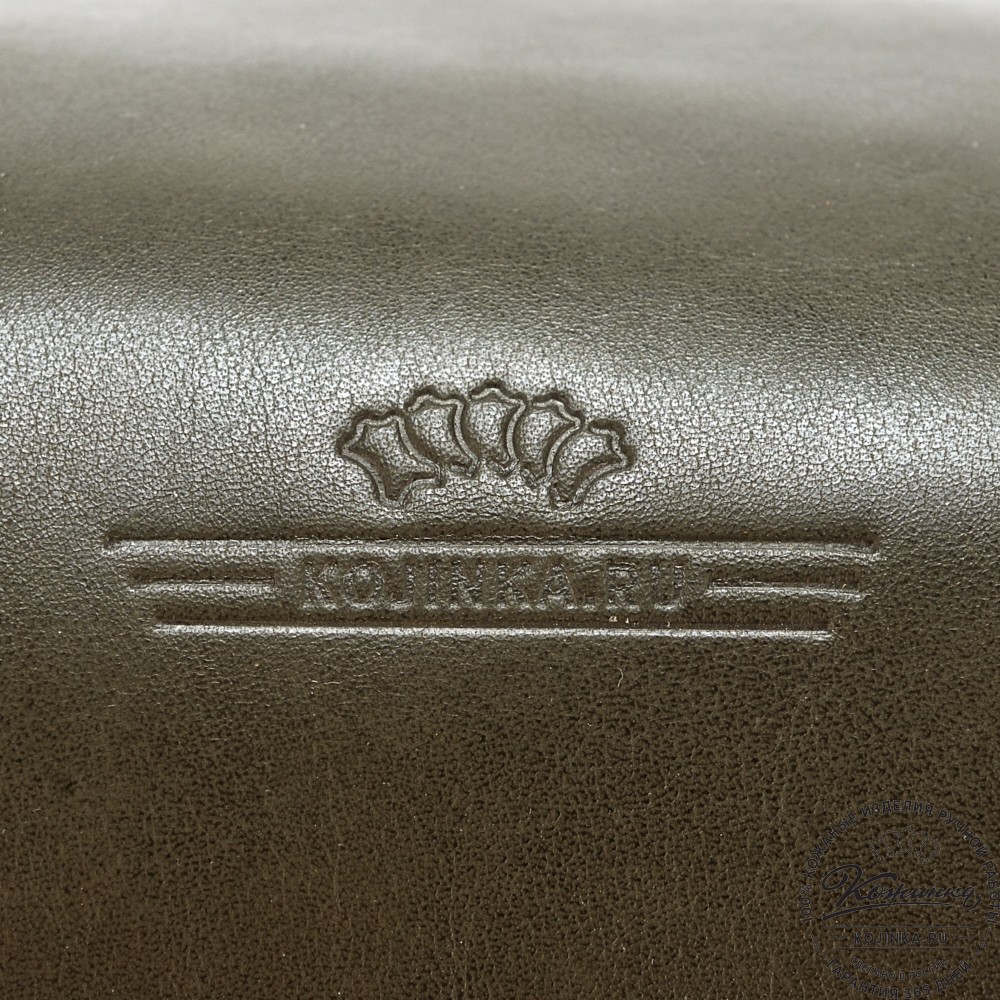 Кожаная дорожная сумка "Филипп" (хаки гладкая кожа)